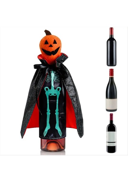 Şarap Şişesi Dekorasyonları Kafatası Kabak Kırmızı Şarap Şişesi Çanta Ürkütücü 12 Inç Dekoratif Şarap Kapakları Şenlikli Masa Üstü Dekor (Yurt Dışından) modelleri