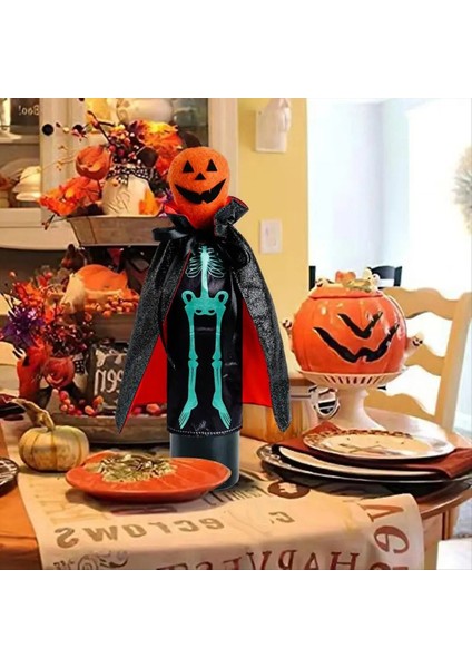 Şarap Şişesi Dekorasyonları Kafatası Kabak Kırmızı Şarap Şişesi Çanta Ürkütücü 12 Inç Dekoratif Şarap Kapakları Şenlikli Masa Üstü Dekor (Yurt Dışından) fırsatları