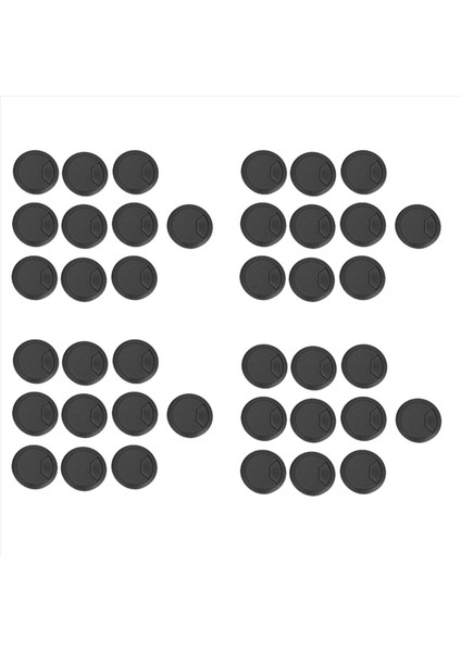 40 Pc Yuvarlak Plastik Bilgisayar Masası Kablosu Gromet Deliği Kapak 50MM Siyah (Yurt Dışından)
