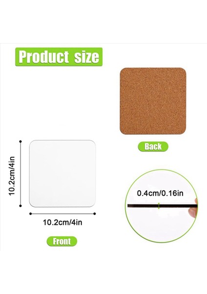 80PCS Süblimasyon Kare Bardak Altlıkları Karton Bardak Altlıkları 4X4IN Mdf Contboard Coaster Mdf Ahşap Coaster (Yurt Dışından) fırsatları