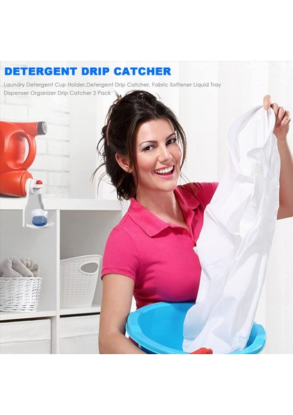Çamaşırhane Deterjan Kupası Tutucu Deterjan Damat Catcher Kumaş Yumuşatıcı Sıvı Tepsisi Dispenser Organizer Damla Catcher 2 Paket (Yurt Dışından) indirimleri