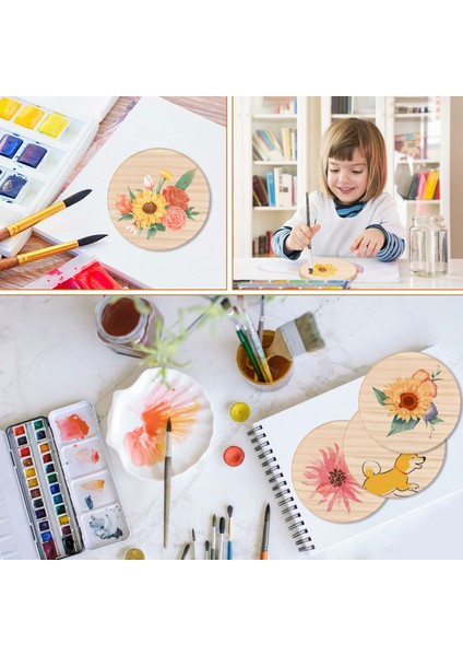 Bitmemiş Ahşap Bardak Altlıkları 4 Inç Yuvarlak Boş Ahşap Bardak Altlıkları El Sanatları Diy Lekeli Boyama Ahşap Gravür Ev Dekorasyon (Yurt Dışından) fiyatları