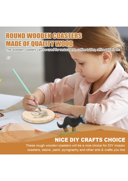 Bitmemiş Ahşap Bardak Altlıkları 4 Inç Yuvarlak Boş Ahşap Bardak Altlıkları El Sanatları Diy Lekeli Boyama Ahşap Gravür Ev Dekorasyon (Yurt Dışından) modelleri