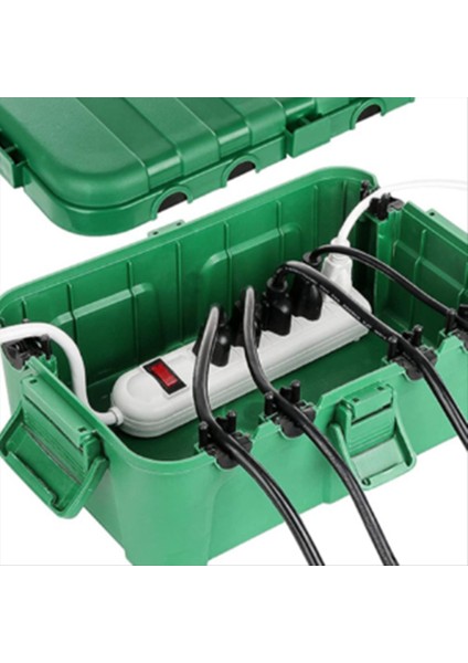 Dış Mekan Elektrik Kutusu Su Geçirmez Uzatma Kablosu Kapağı Hava Durumu Geçirmez Çıkış Soket Fiş Güç Şeridi Yeşil (Yurt Dışından) fırsatları