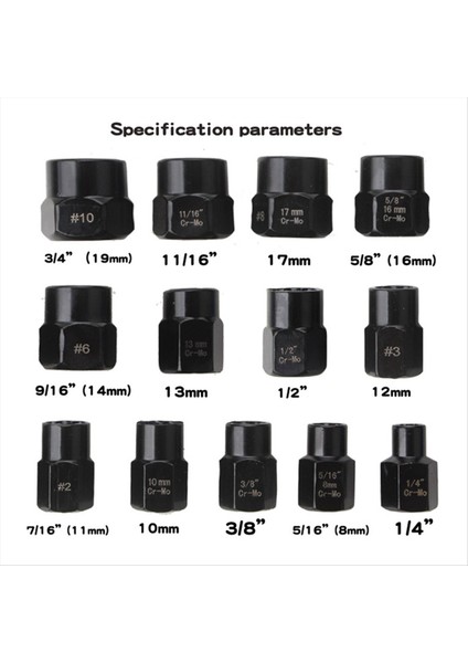 Soyulmuş Donma ve Fileto Cıvatalarını Somunları ve Vidaları Çıkarmak Için 13 Parça Kırık Somun Çıkarıcı Kiti Kullanılır (Yurt Dışından) modelleri