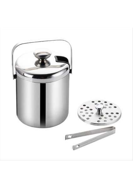 Kapaklı Buz Kovası ve Maşa Yalıtılmış Buz Kovası Paslanmaz Çelik Çift Duvar Şarap Şişesi Balı B (Yurt Dışından)