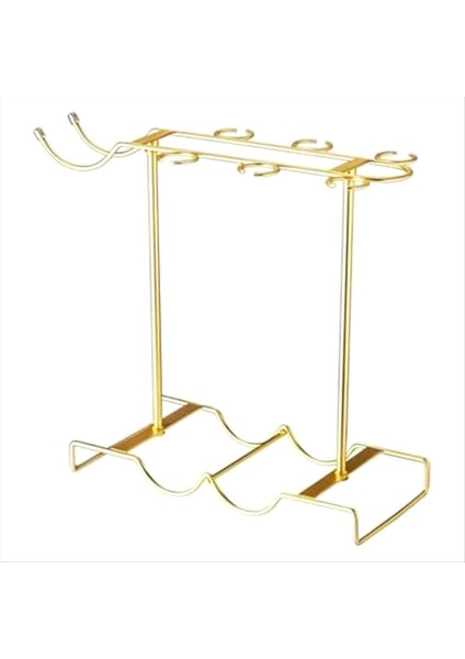 Şarap Glass Tutucu Tezgah Metal Şarap Camı Tutucu 6 Şarap Kadehi 2 Şişe Şarap 1 Şarap Süresi Saklayabilir (Yurt Dışından)