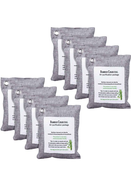 Aktif Bambu Kömür Çantası Koku Çıkartma 200G x 8 Ev Araba Dolap Ayakkabı Için Hava Saflaştırma Çantaları (Yurt Dışından)