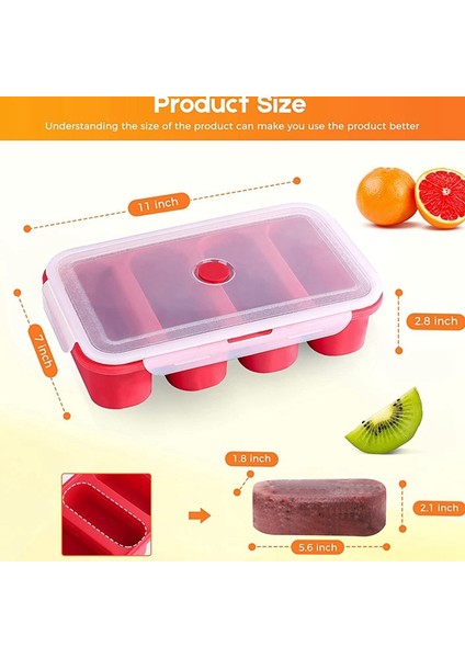 Silikon Dondurucu Tepsiler Ekstra Büyük Süper Kare Buz Küpü Tepsi Gıda Dondurucu Kalıp Kırmızı (Yurt Dışından) fırsatları