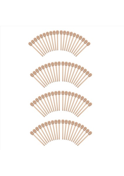 80 Pcs 6 Inç Taşınabilir Ahşap Jam Bal Kepçe Bal Çubuğu Bal Jam Kavanoz Pot Dispense (Stil 2) (Yurt Dışından)