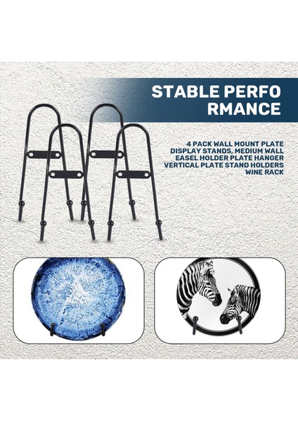 4 Paket Duvar Montajı Plaka Ekran Standları Orta Duvar Şövale Tutucu Plaka Askı Dikey Plaka Stand Tutucular Şarap Rafı (Yurt Dışından) indirimleri