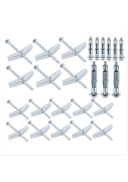 25 Set Cıvata ve Molly Cıvatası Kanat Somun Kiti Ağır Hizmet Tipi Duvar Ankrajları Alçıpanlara Ağır Eşyaları Asmak Için Ürün Yelpazesi Seti (Yurt Dışından)