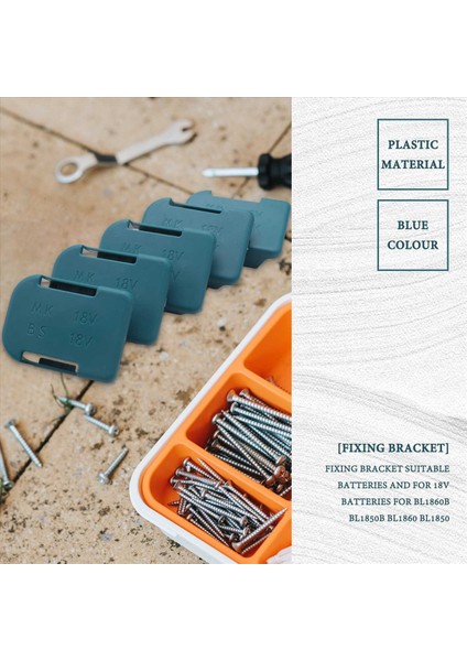 5pcs Pil Depolama Rafı Pil Tutucu Makita 18V Sabitleme Cihazları (Mavi) (Yurt Dışından) fırsatları