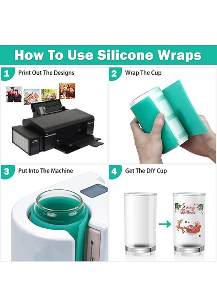 12X Süblimasyon Tumbler Cricut Kupa Pres Için Sargı 3 Kalınlıklar Yeşil Silikon Kupa Sargısı (Yurt Dışından) fırsatları