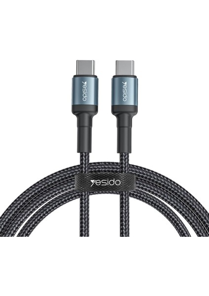 60W Hasırlı Type-C To Type-C Pd Hızlı Şarj Kablosu, 1.2 Metre