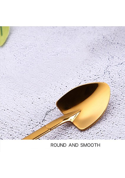 4x Altın Yaratıcı Paslanmaz Çelik 304 Küçük Kürek Kaşık Tasarım Altın Kaplama Sofra Kahve Kaşığı (Yurt Dışından) modelleri
