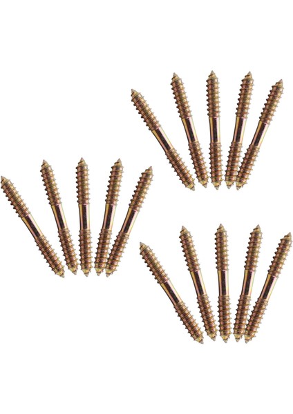 M8 x 70MM Çift Uçlu Ahşap To Ahşap Mobilyalar Sabitleme Dübel Vidası 15PCS (Yurt Dışından)