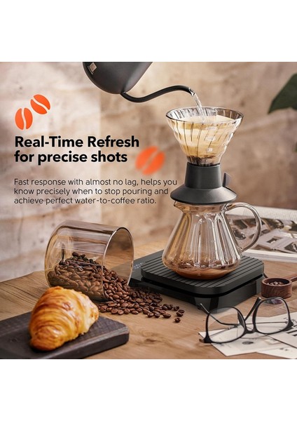 Zamanlayıcı ile Dijital Kahve Ölçeği - Silikon Ped ile Damla Yapımcısı 0 1g Yüksek Hassas Ölçek Için Espresso Ölçeği (Yurt Dışından) fiyatları