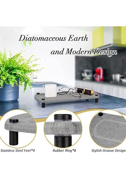 Lavabo Anında Kuru Mutfak Lavabo Organizatör Sünger Tutucu Mutfak Lavabo Diyatomlu Kaide Standı Yükseltici Gri 2 Pc (Yurt Dışından) fiyatları