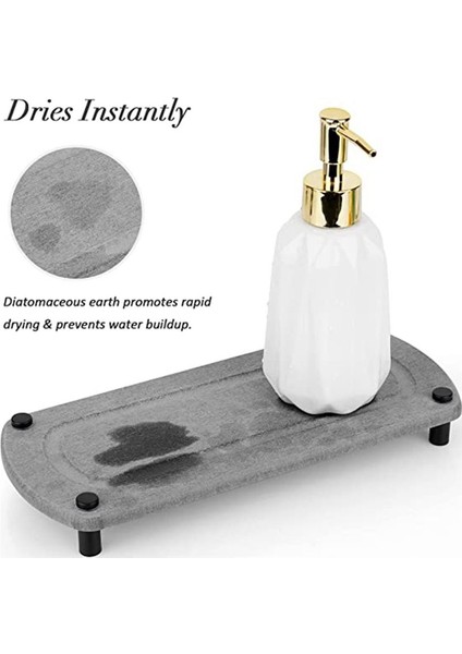 Lavabo Anında Kuru Mutfak Lavabo Organizatör Sünger Tutucu Mutfak Lavabo Diyatomlu Kaide Standı Yükseltici Gri 2 Pc (Yurt Dışından) fırsatları