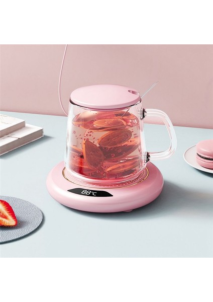 USB Isıtma Coaster Sıcak Isıtma Ped Sabit 3jar Dijital Ekran Ayarlama Dokunmatik Isıtıcı Ev Kahve Sütü -Pink Için (Yurt Dışından)
