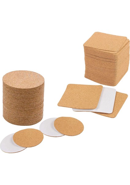 50 Pcs Kendi Yapışkanlı Cork Coasters Cork Mats Meydanı ve 80 Pcs Kendinden Yapışkanlı Cork Coasters Yuvarlak (Yurt Dışından) fiyatları