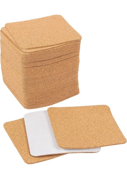 50 Pcs Kendi Yapışkanlı Cork Coasters Cork Mats Meydanı ve 80 Pcs Kendinden Yapışkanlı Cork Coasters Yuvarlak (Yurt Dışından) modelleri