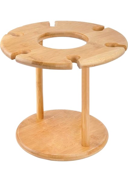 Şarap Cam Rafı Müstakil Stemware Raf Raf Doğal Bambu Ahşap Şarap Depolama Gözlükleri Tablet Şarap Cam Tutucu (Yurt Dışından)