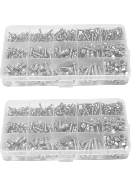 2 Set Vidası ve Somun Kiti Makine Vidası ve Somun Kiti M3 M4 M5 Paslanmaz Çelik Düğme Başlı (Yurt Dışından)