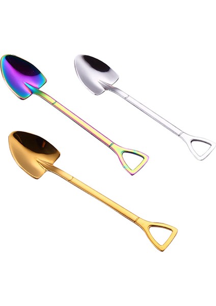 2x Altın Yaratıcı Paslanmaz Çelik 304 Küçük Kürek Kaşık Tasarım Altın Kaplama Sofra Kahve Kavuzu Dondurma Çorba Kaşığı (Yurt Dışından) fiyatları