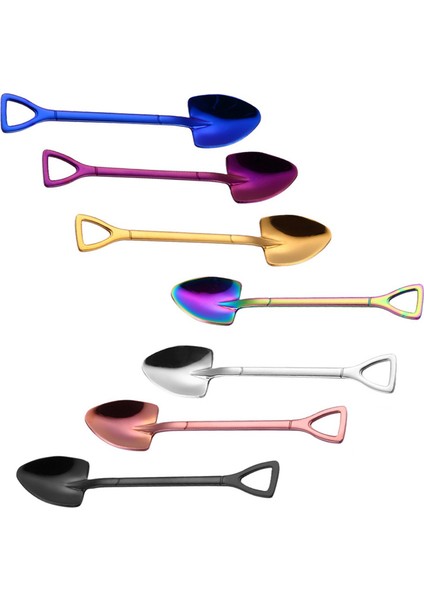 2x Altın Yaratıcı Paslanmaz Çelik 304 Küçük Kürek Kaşık Tasarım Altın Kaplama Sofra Kahve Kavuzu Dondurma Çorba Kaşığı (Yurt Dışından) fırsatları