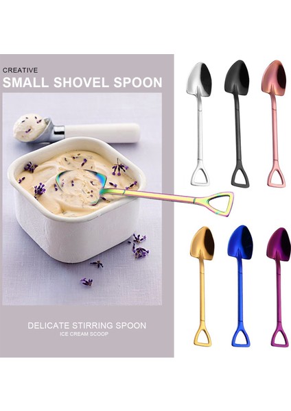 2x Altın Yaratıcı Paslanmaz Çelik 304 Küçük Kürek Kaşık Tasarım Altın Kaplama Sofra Kahve Kavuzu Dondurma Çorba Kaşığı (Yurt Dışından) indirimleri
