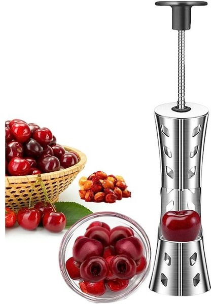 Taşınabilir Kiraz Pitter Çıkma Aracı 304 Paslanmaz Çelik Mutfak Aleti Kiraz Jam Pres Türü Için Gümüş Meyve Çukuru Çıkartma (Yurt Dışından) fiyatları
