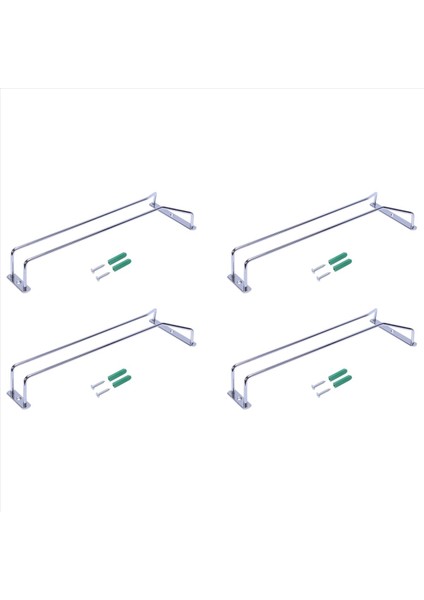 4x Cam Şarap Kupası Askılar Raf Tutucu Vidalı (Gümüş) (Yurt Dışından)