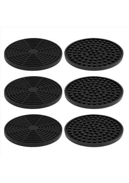 Siyah Yuvarlak Silikon Kauçuk Içecek Bardak Altlıkları (6 Set) Evler ve Çubuklar Için Olmayan Kaymaz (Yurt Dışından) fiyatları