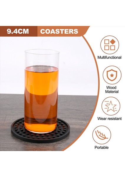 Siyah Yuvarlak Silikon Kauçuk Içecek Bardak Altlıkları (6 Set) Evler ve Çubuklar Için Olmayan Kaymaz (Yurt Dışından) indirimleri