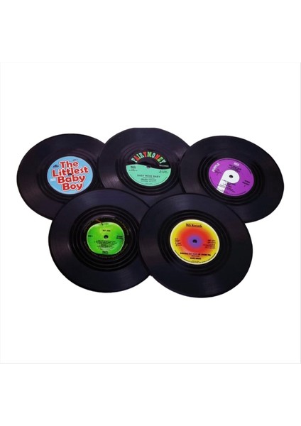 Yaratıcı Içecek Bardak Altlıkları Seti 6 Vintage CD Bardak Altlıkları Müzik Severler Için Vinil Kayıtlar Eve Taşınma Hostes Leri Stil 1 (Yurt Dışından)