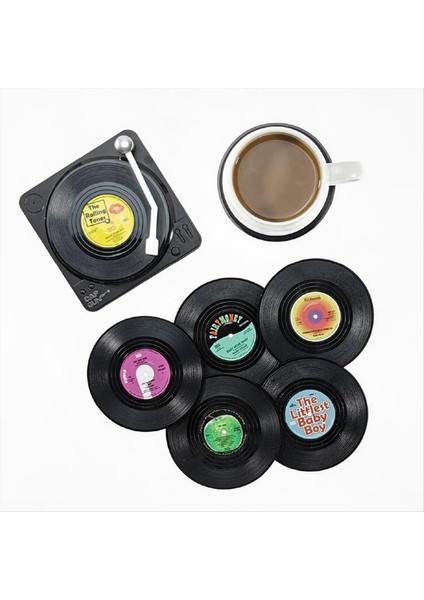 Yaratıcı Içecek Bardak Altlıkları Seti 6 Vintage CD Bardak Altlıkları Müzik Severler Için Vinil Kayıtlar Eve Taşınma Hostes Leri Stil 1 (Yurt Dışından) fiyatları