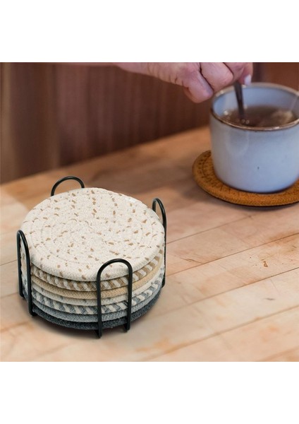 4 3 Inç Içecek Bardak Altlıkları Içecekler Için Emici Bardak Altlıkları Minimalist Fincan Bardak Altlıkları Pamuk Seti Dokuma Bardak Altlıkları (Yurt Dışından) fırsatları