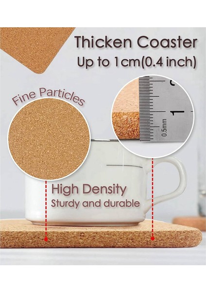 Sıcak Yemekler Için 2x Yüksek Yoğunluklu Kalın Kare Ped 8 Inç Isıya Dayanıklı Çok Fonksiyonlu Coaster Cork Sıcak Pedler (Yurt Dışından) modelleri