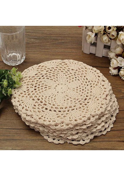 60PCS Vintage Pamuklu Mat Yuvarlak El Tığ Işi Dantel Doları Çiçek Bardak Altlıkları Lot Ev Masası Dekoratif El Sanatları (Yurt Dışından) indirimleri