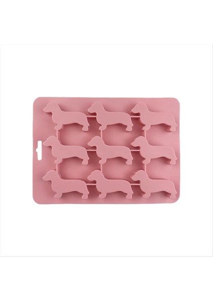 Silikon Dachshund Köpek Şeklindeki Buz Küpü Çikolatalı Kurabiye Kalıbı Diy Ev Buz Tepsisi Mutfak Aletleri Silikon Kalıp Pembe (Yurt Dışından)