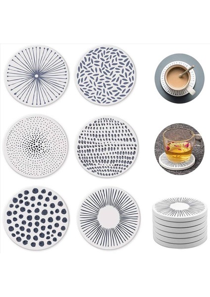 Seramik Taşlı Seramik Taş Slip Olmayan Isı Yalıtım Masası Paspas Emici Coasters 18 Kişilik Içecekler Için (Yurt Dışından) modelleri