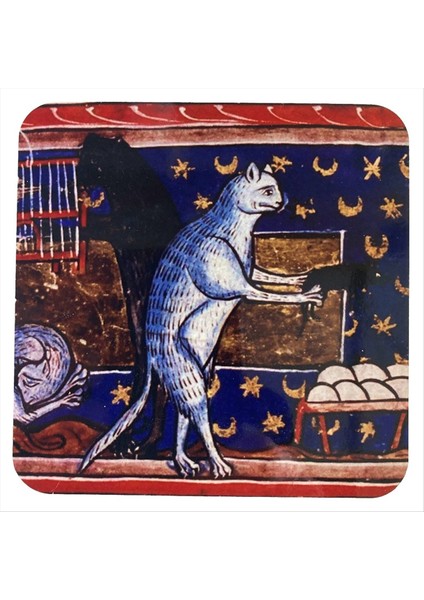 4 Adet Içecek Için Ortaçağ Kedi Bardak Altlıkları Kedi Deseni Yuvarlak Bardak Altlıkları Içme Bardak Altlıkları Kedi Coaster (Yurt Dışından) fiyatları