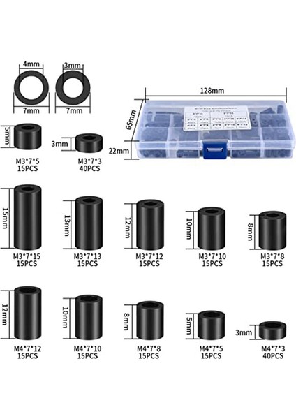 320 Pcs Elektrik Çıkış Vidaları Araperler Siyah Naylon Yuvarlak Ara Ara Çiftlik Kiti Dişsiz Plastik Aralayıcılar (Yurt Dışından) fiyatları