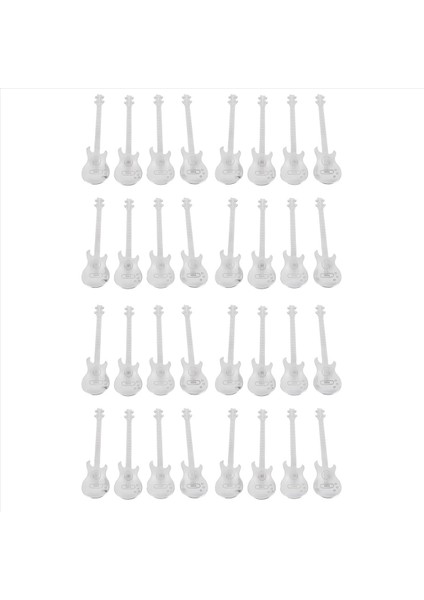 Gitar Kahve Çay Kaşığı 32 Pcs Paslanmaz Çelik Müzik Kahve Kaşıkları Çayık Kaşları Şeker Kaşığı (Gümüş) Karıştırma (Yurt Dışından)