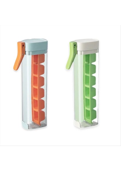 2pcs Tek Elle Presleme Buz Kafesi Serbest Bırakılması Kolay Donma 6 Bölme Buz Küfü Ev Yapımı Küçük Buz Kalıpları A (Yurt Dışından)
