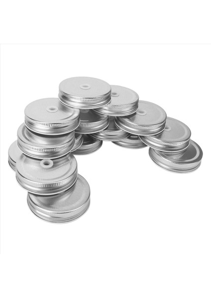 30 Paket Paslanmaz Çelik Normal Ağız Gümüş Kavanoz Kapakları Kavanozla Uyumlu Saman Deliği ile (Yurt Dışından) modelleri