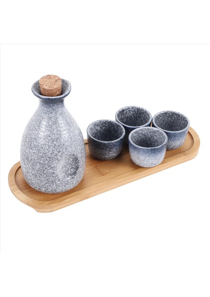 1 Set Zarif Japon Tarzı Seramik Sake Sake Pot Retro Sake Set Japon Retro Basit Seramik Sake Cup ve Pot (Yurt Dışından)