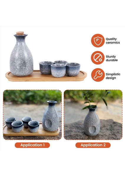 1 Set Zarif Japon Tarzı Seramik Sake Sake Pot Retro Sake Set Japon Retro Basit Seramik Sake Cup ve Pot (Yurt Dışından) indirimleri